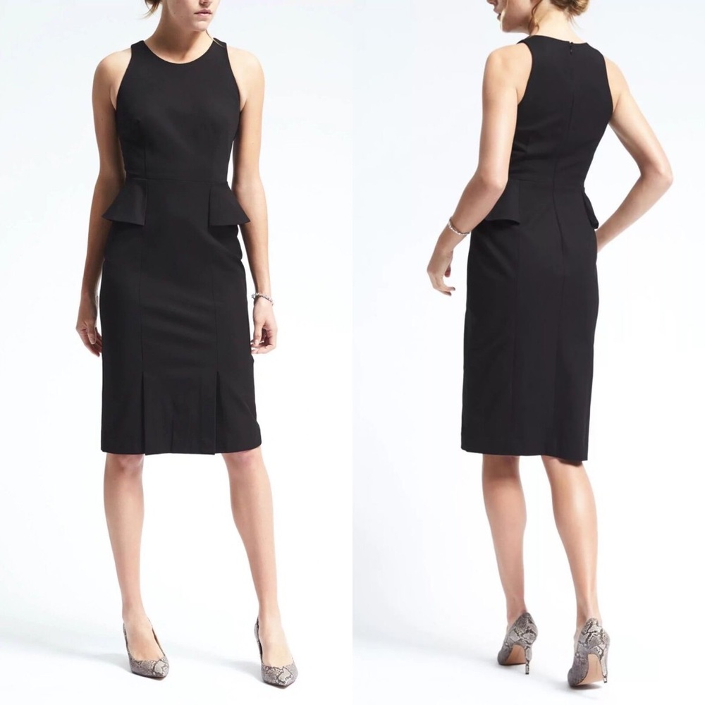 BANANA REPUBLIC Bi-Stretch Side Peplum Sheath Dress